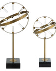 Realm - Spherical Brass Sculptures (Set of 2) - Gold