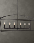 Clayton - 6 Light Linear Chandelier - Black