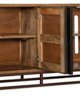 Swirl Door Entertainment Console - Light Brown / Dark Brown