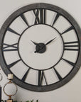 Ronan - Wall Clock, Large - Dark Brown