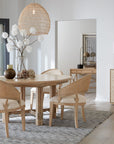 Retreat - Pole Rattan Round Dining Table With 1-20in Leaf