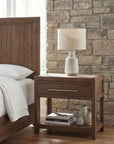 Driftwood - One-Drawer Nightstand With Stone