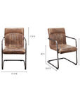 Ansel - Leather Arm Chair (Set of 2) - Grazed Brown