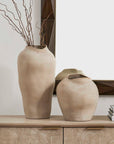 Shadow Play - Indoor-Outdoor Vases (Set of 2) - Buff