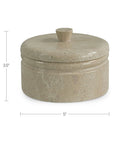 Valencia - Round Travertine Box - Beige
