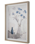 Blue Flowers - In Vase Framed Print - White
