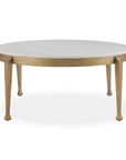 Tylan - Round Marble Coffee Table - Brass / White