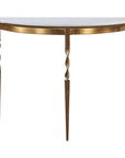 Imelda - Demilune Console Table - Gold & White