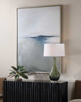 Above The Waterline - Abstract Painting - Blue / Gray / White