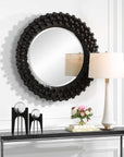Circle Of Piers - Round Mirror - Black