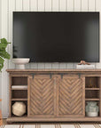 Primalia - Barn Door Media Console - Light Brown