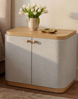 Simone - Nightstand - Cream / White / Light Brown