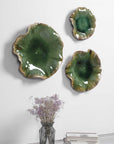 Abella - Ceramic Wall Decor (Set of 3) - Green