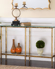 Elenio - Glass Console Table - Gold