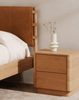 Round Off - Tall Nightstand - Light Brown / Oak