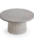 Delaine - Outdoor Round Coffee Table - Light Gray