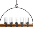 Atwood - 5 Light Rustic Linear Chandelier - Light Brown