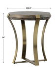Unite - Brass Leg Wood Side Table - Dark Brown