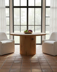 Maisie - Rolling Dining Chair - Flecked Oat / Beige