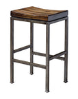 Beck - Industrial Bar Stool - Dark Brown & Black