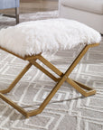 Farran - Fur Small Bench - White