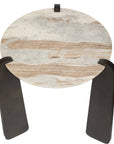 Talud - Modern Marble Side Table - Bronze / Gray