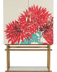 Melange - Patrisha Bar Cabinet - Beige / Red