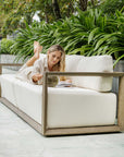 Remsen - Outdoor Sofa - White / Brown