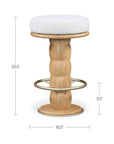 Nio - Swivel Counter Stool - White Mist / Light Brown
