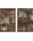 Molten Patina - Framed Canvases (Set of 2) - Dark Brown
