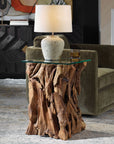 Rozel - Teak Wood End Table - Light Brown