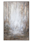Desert Rain - Hand Painted Abstract Art - Pearl Silver