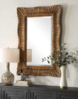 Emerson - Scalloped Antique Gold Mirror