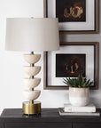 Hemisphere - Travertine Table Lamp - Beige
