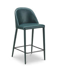 Burton - Counter Stool Vegan Leather - Dark Teal / Blue
