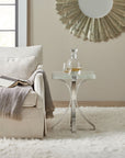 Melange - Bubble Glass Accent Table - Pearl Silver