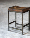 Beck - Wood Counter Stool - Dark Brown & Black