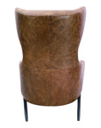 Amos - Leather Accent Chair - Brown