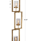 Cielo - Staggered Rectangles Floor Lamp - Gold