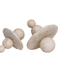 Quarried Stone - Indoor-Outdoor Sculptures (Set of 2) - White / Yellow
