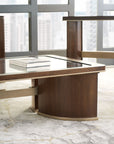 Melange - Contours Cocktail Table - Dark Brown