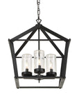 Evanston - 4 Light Indoor-Outdoor Pendant - Black