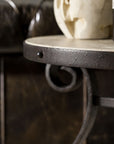 Hill Country - Luckenbach Metal And Stone End Table - Light Brown / Black