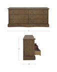 Clarence - 6 Drawer Dresser - Warm Brown