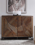 Evros - Reclaimed Wood 2 Door Cabinet - Dark Brown