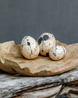Nest Trio - Indoor-Outdoor Stone Eggs (Set of 3) - Black / White