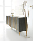 Melange - Apollo Credenza - Dark Gray / Gold
