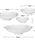 Lucky Coins - Metal Wall Bowls (Set of 4) - White