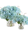 Tranquil - Blooms In Glass Vases (Set of 2) - Blue