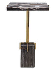 Rowman - Petrified Wood Accent Table - Bronze
